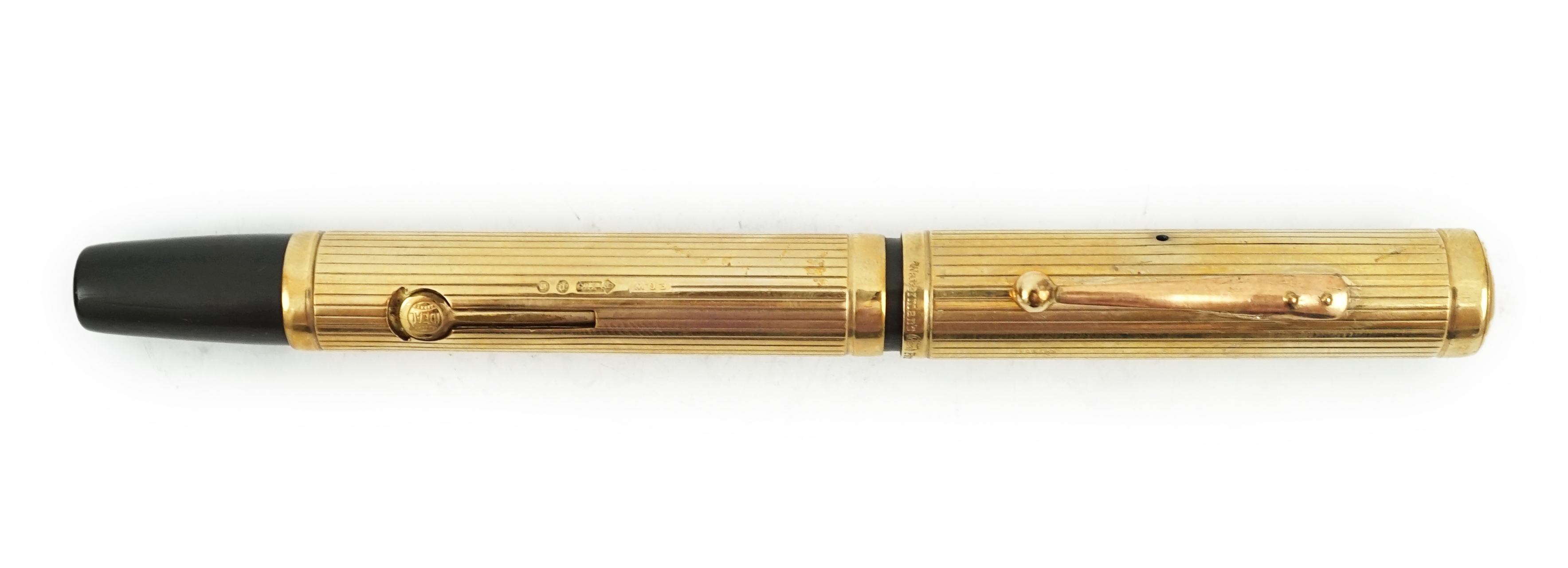 A Waterman 9ct. gold 'FDW' fountain pen